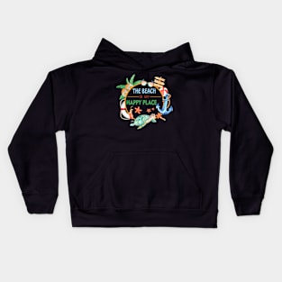 The Beach Is My Happy Place Funny Kids Hoodie